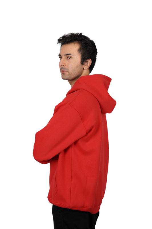 Red Oversized Logo Hoodie