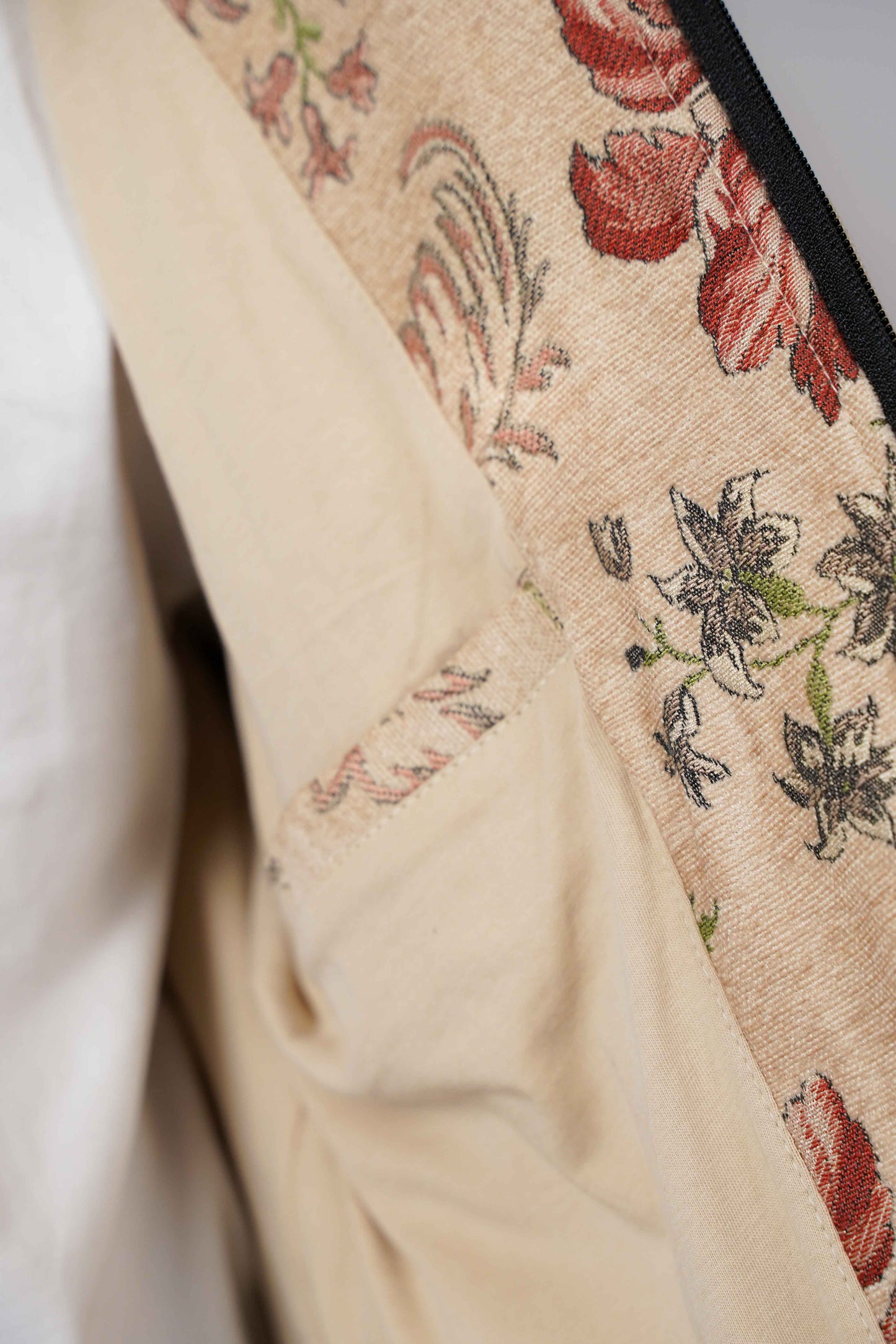 Jacquard Red Flower Bomber Jacket