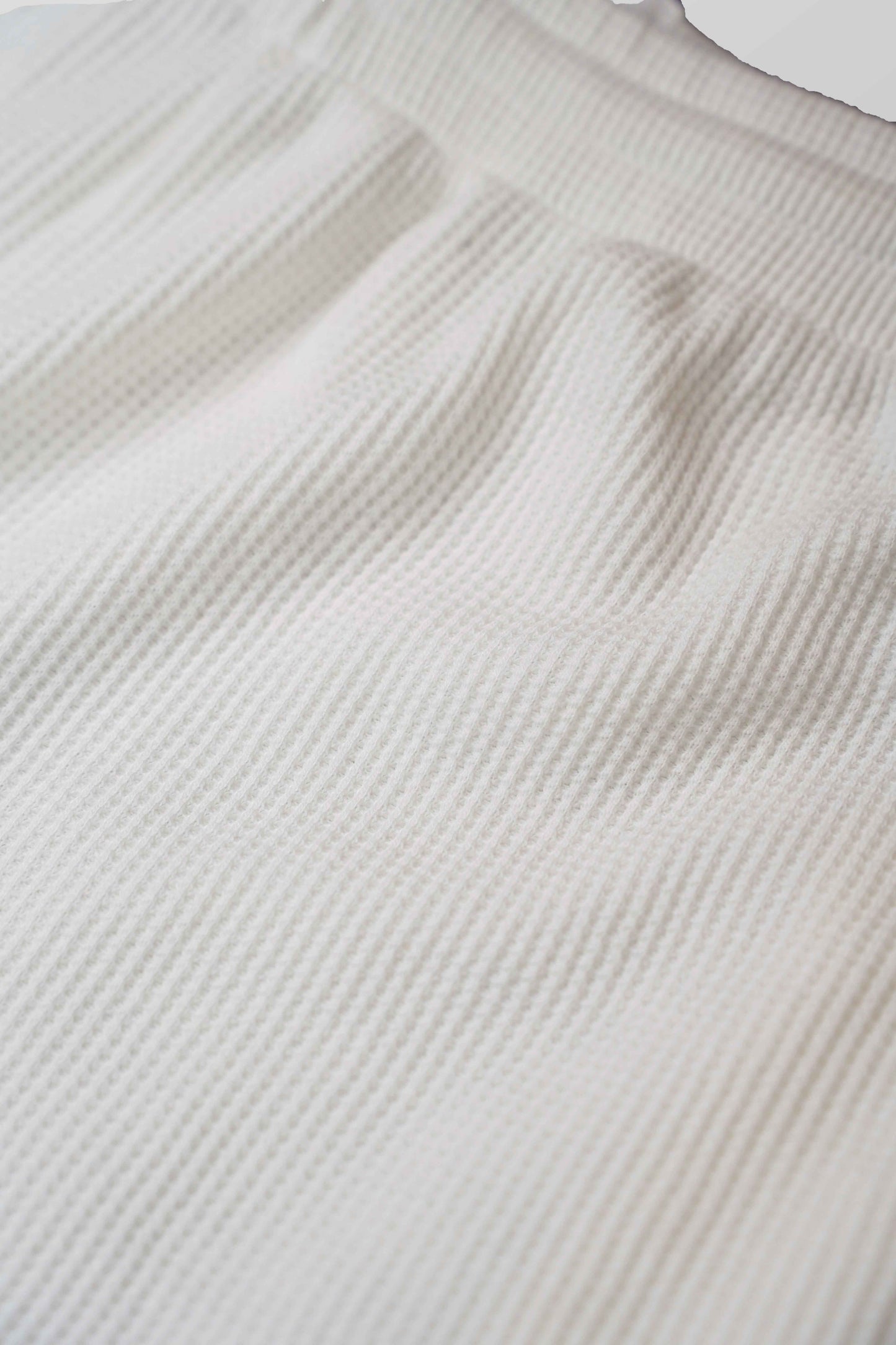 Wide Leg White Waffle Knit Trouser