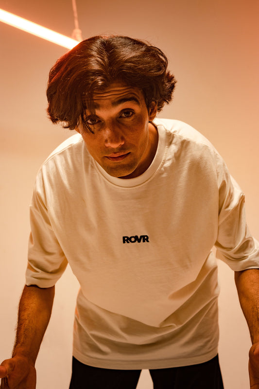 White Logo drop shoulder t-shirt