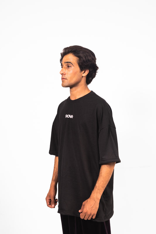 Black Drop Shoulder Logo t-shirt