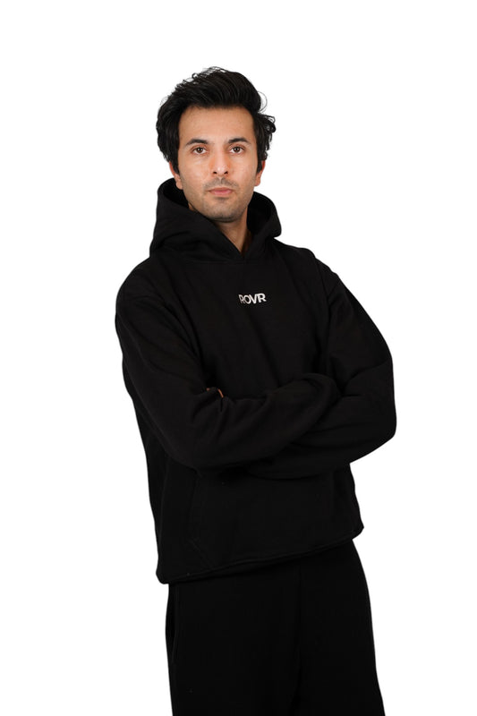 Black Oversized Logo Hoodie