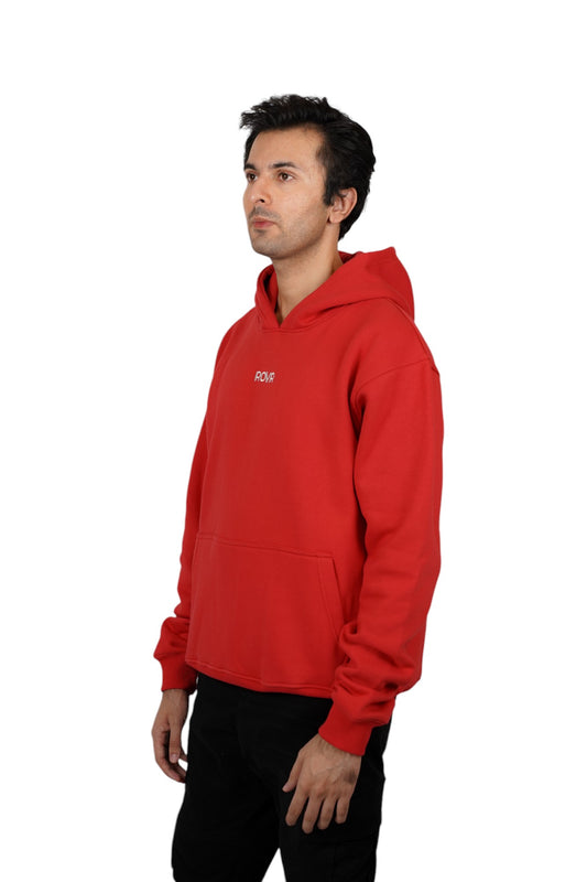 Red Oversized Logo Hoodie