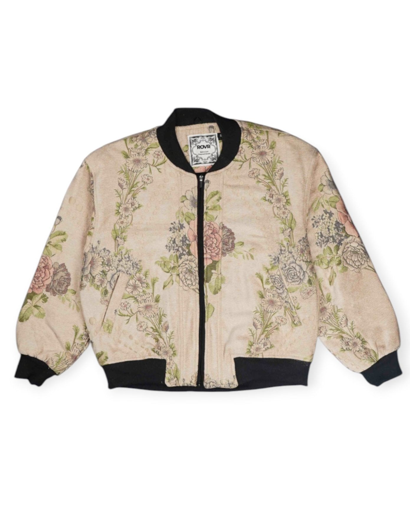 Jacquard Flower Bomber Jacket