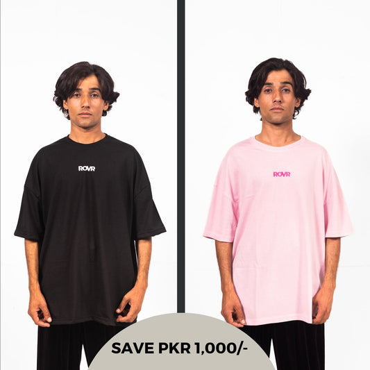 Black & BabyPink Logo Shirt Bundle