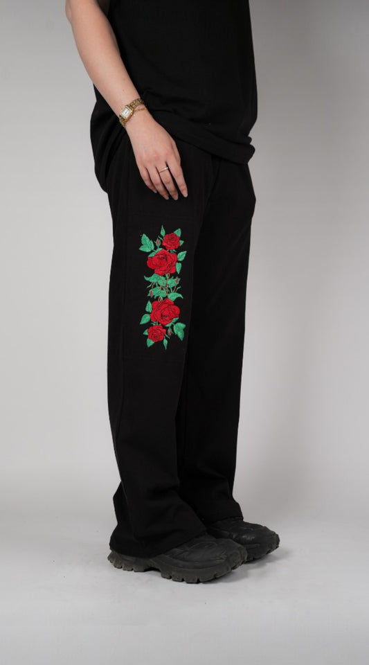 High Waisted Embroidered Trousers