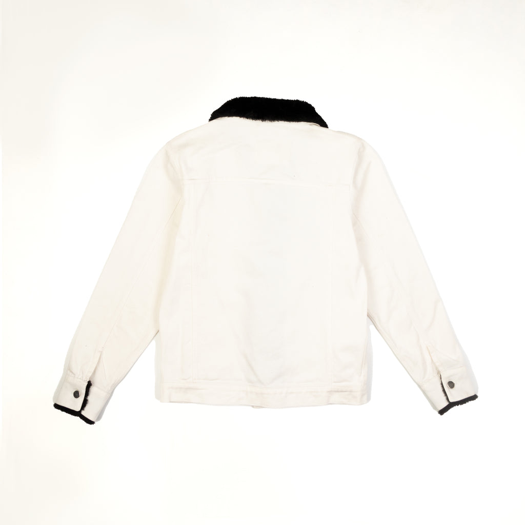 "CatFeel" White Denim Jacket