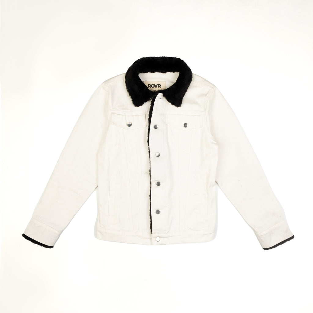 "CatFeel" White Denim Jacket