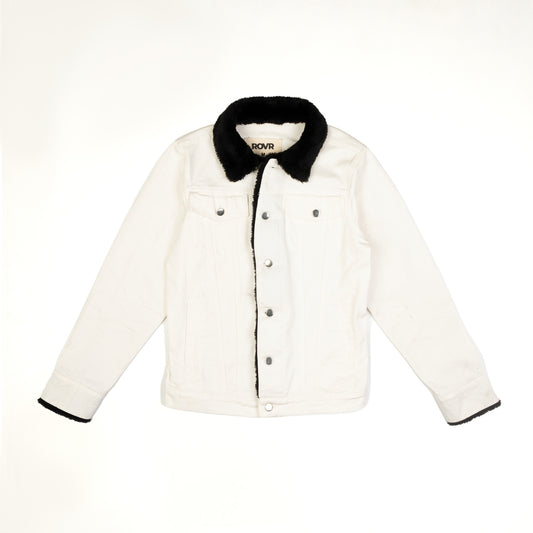 "CatFeel" White Denim Jacket