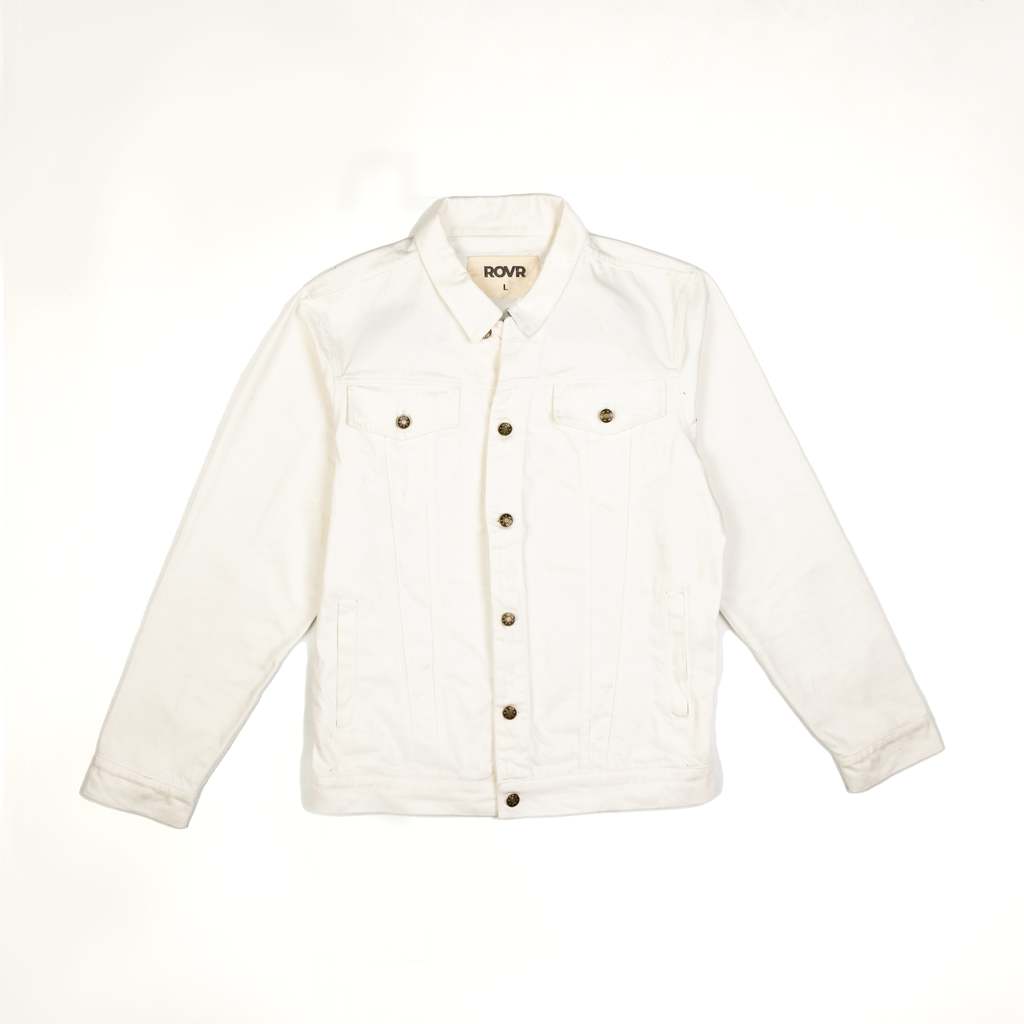 "BlindForLove" White Denim Jacket